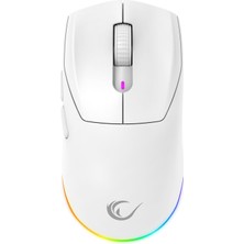 Prote M5 Pro Kablosuz Beyaz Rgb Ledli Şarjlı 26000 Dpı 3395 Sensor Gaming Oyuncu Mouse