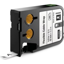 Xtl, Esnek Kablo Etiketi (12 mm x 5,5 Mt), Beyaz/siyah - 1868806