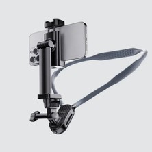 Kıskaçlı Profesyonel Telefon Tutucu ve Aksiyon Kamera Boyun Askısı Gezi Seyahat ve Sürüşlerde Kullanmak Için Boyundan Kayıt Aparatı Cep Telefonu Boyun Tutucu Kullanımı Kolay Mg-01