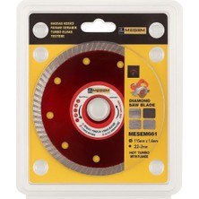 Turbo Daire Testere,, Seramik, Granit, Mermer Kesim Için, 115 mm Boy, 22.2 mm Delik, 1.4 mm Kalınlık, Dayanıklı, Presli, Hızlı Kuru Kesim, Çapak Bırakmaz,,