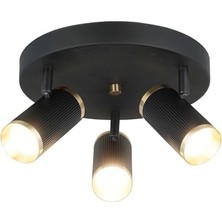 Vıtale 3 Lu Siyah-Antık Lak Plafonyer 3XGU10