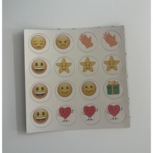 Manyetik Emoji Gülen Yüz Gülenyüz Yıldız Kalp Hediye Alkış 160 Adet