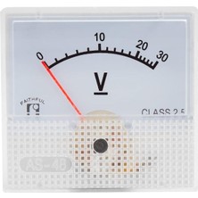 Lua Voltmetre Voltaj 2.5 Doğruluk Voltaj Deneyler Için Analog Voltmetre Paneli 0-30V Dc Analog Gösterge 45X48 mm
