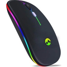 SM-BT11 USB Siyah 2in1 ve 2.4ghz Şarj Edilebilir Kablosuz Mouse