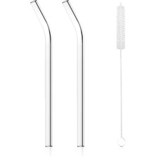 Pipet Seti, 2 Adet Pipet ve 1 Adet Temizleme Fırçası, Gıda Güvenli Dayanıklı Cam