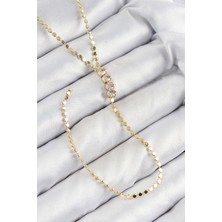 Ayder Timya Pirinç Zirkon Taşlı Ezme Zincirli Model Gold Renk Y Kolye (Timya/1395) 193651