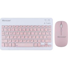 Tablet ve Telefonlar Için Türkçe Q Bluetooth Klavye ve Mouse Set - AL3476 (Pembe)