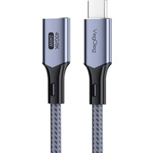 USB 4.0 E-Mark 240W 40GBPS Thunderbolt 4 8k 60Hz Type-C Uzatma Kablosu 50 cm