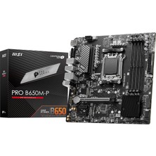 Msı MB Pro B650M-P Am5 Ddr5 6000MHZ(OC) HDMI Dp VGA 2x M.2 Usb3.2 2.5g Lan Matx Anakart