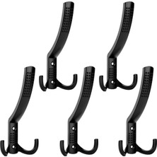 5 Adet Noktalı Askı Vestiyer Duvar Dolap Askısı Siyah Metal Mobilya Kapı Askılığı Askılık