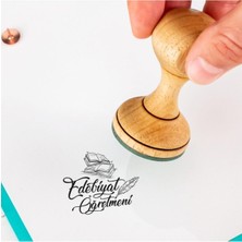 Öğretmenlerine Hediye Mühür Seti - Ahşap Kitap Mühür - Defter Kaşe