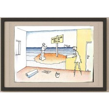 Karikatural Miloslav Kral Cesky 35X25CM Orijinal Karikatür Tablo