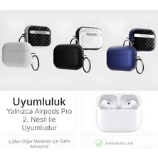 Pro 2. Nesil ile Uyumlu Dış Yüzeyi Ipeksi Silikon Arka Yüzeyi 3D Polikarbonat Kılıfı Darbeye Dayanıklı Kapak (Lacivert-Siyah, Pro 2. Nesil)