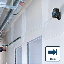 Professional Gcl 2-15 G Çizgi Lazer (15 M Çalışma Alanı, 3 x Aa Pil, Ip 54 Toza Karşı Koruma Sistemi, Yeşil Lazer, Rm1 Tutucu, Takım Çantası)