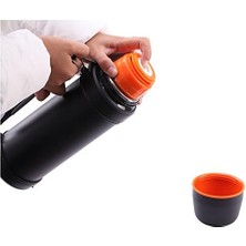 Paslanmaz Çelik Vakum Şişesi, Saplı ve Kapak Kesici ile Geniş Açıklık, Kapasite 750 ml