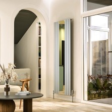 Lojimax Alüminyum Aynalı Dikey Radyatör Royal Mirror 1800 x 792 8  Dilim | Dokulu Antrasit Gri | Yüksek Isıl Güç | 5 Yıl Üretici Garantisi