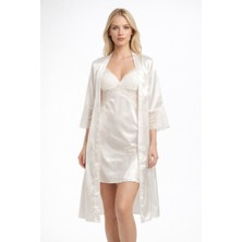 Cherry Queen Premium Saten 5’li Çeyiz Seti | Özel Kutulu Gecelik, Sabahlık, Şortlu ve Uzun Pijama Takımı