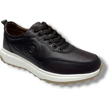 Lion Brothers 2008-26 Hakiki Deri Anatomik Jel Taban Bağcıklı Erkek Ayakkabı Kahve Beyaz