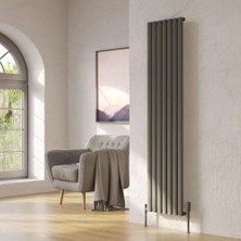 Lojimax Alüminyum Dekoratif Radyatör Bella 600 x 1171 20  Dilim | Dokulu Antrasit Gri | Yüksek Isıl Güç | 5 Yıl Üretici Garantisi