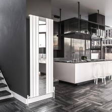 Lojimax Alüminyum Aynalı Dikey Radyatör Royal Mirror 1800 x 792 8  Dilim | Dokulu Beyaz | Yüksek Isıl Güç | 5 Yıl Üretici Garantisi