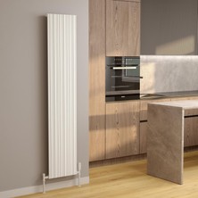 Lojimax Alüminyum Dekoratif Radyatör Bamboo 1800 x 239 2  Dilim | Dokulu Beyaz | Yüksek Isıl Güç | 5 Yıl Üretici Garantisi