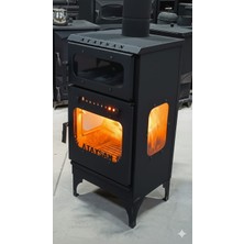 Ataysan Ticaret Peletli ve Odunlu Kalın Sac Kaliteli Otantik Şömine 10 kg Pelet Kapasiteli Şömine