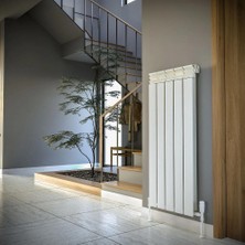 Lojimax Alüminyum Dekoratif Radyatör Besto Xl 600 x 1200 12  Dilim | Dokulu Beyaz | Yüksek Isıl Güç | 5 Yıl Üretici Garantisi