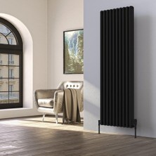 Lojimax Alüminyum Dekoratif Radyatör Cast 1800 x 280 5  Dilim | Mat Siyah | Yüksek Isıl Güç | 5 Yıl Üretici Garantisi