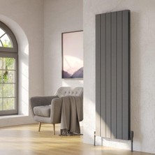 Lojimax Alüminyum Çift Panel Dikey Radyatör Kalsedon Double 600 x 1230 13  Dilim | Dokulu Antrasit Gri | Yüksek Isıl Güç | 5 Yıl Üretici Garantisi