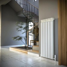 Lojimax Alüminyum Dekoratif Radyatör Besto Xl 600 x 2000 20  Dilim | Dokulu Beyaz | Yüksek Isıl Güç | 5 Yıl Üretici Garantisi
