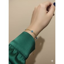 Livaz Accessories Çelikkadın Gold Nazar Boncuklu Bıleklık
