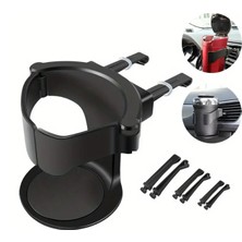 Mabelme Store Araç Içi Havalandırma Izgarası Şişe ve Bardak Tutucu Siyah ONP820