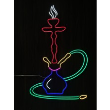 Neonled Işıklı Nargile Tabela 100X62 cm