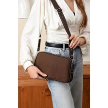 Just Polo Kadın Kahverengi 5 Bölmeli Ayarlanabilir Uzun Askılı Omuz Çantası Postacı Çantası