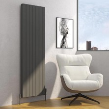 Lojimax Alüminyum Dekoratif Radyatör Lova 1800 x 556 7  Dilim | Dokulu Antrasit Gri | Yüksek Isıl Güç | 5 Yıl Üretici Garantisi