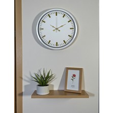 Zentime Beyaz Zarafet 40 cm Metal Duvar Saati