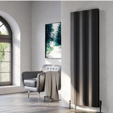 Lojimax Alüminyum Dekoratif Radyatör Amazonite 1800 x 412 4  Dilim | Dokulu Siyah | Yüksek Isıl Güç | 5 Yıl Üretici Garantisi