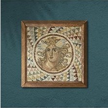 Mozaik Serisi Taş Duvar Tablosu Ahşap Çerçeveli Duvar Dekoru Art 25X25CM W1-72