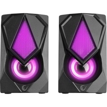 RMS-G19 2.0 5 Watt LED Işıklı Siyah Multimedia Speaker