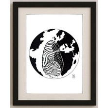 Karikatural Bozidar Vucelic 29X21CM Orijinal Karikatür Tablo