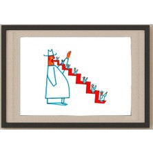 Karikatural Feng Huo 29X21CM Orijinal Karikatür Tablo