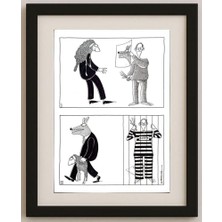 Karikatural Juli Sanchis Aguado 43X30CM Orijinal Karikatür Tablo