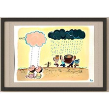 Karikatural Kasuge Riyako 43X30CM Orijinal Karikatür Tablo