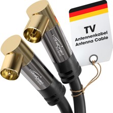 – 4K Anten Kablosu, Koaksiyel Kablolar – 90° Açılı – 1m – Dijital ve Analog Tv Kablosu – 0,5-20M Arasında Mevcut (Açılı Fiş/açılı Dişi Uç, Dvb-C/dvb-T/dvb-S Için, Siyah)