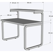 Dehalimited Mutfak Organizer Tezgah Üstü Metal Raflı Mikrodalga Fırın Standı Bambu, Dehalimited