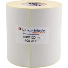 Hazır Al Hızlı Al Kargo Etiketi Eko Termal Etiket 100MM x 120MM Ruloda 400 Adet 40MM Çapında Direk Termal Transfer Etiketi
