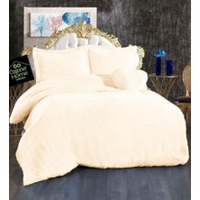 Peluş Nevresim Takımı, Yumuşak Peluş Kumaş ve Konforlu Kışlık Yatak Odası Takımı – (Krem Rengi)