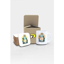 Kedi Tasarımlı Baskılı Kupa Bardak Seti, Eğlenceli Özel Hediye Mug
