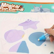 Vahşi Orman Hayvanları Temalı Sulu Sihirli Boyama Halısı - Özel Sulu Kalem ile Water Su Mat