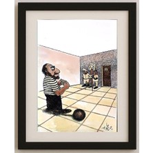 Karikatural Erico Junqueira Ayres 29X21CM Orijinal Karikatür Tablo